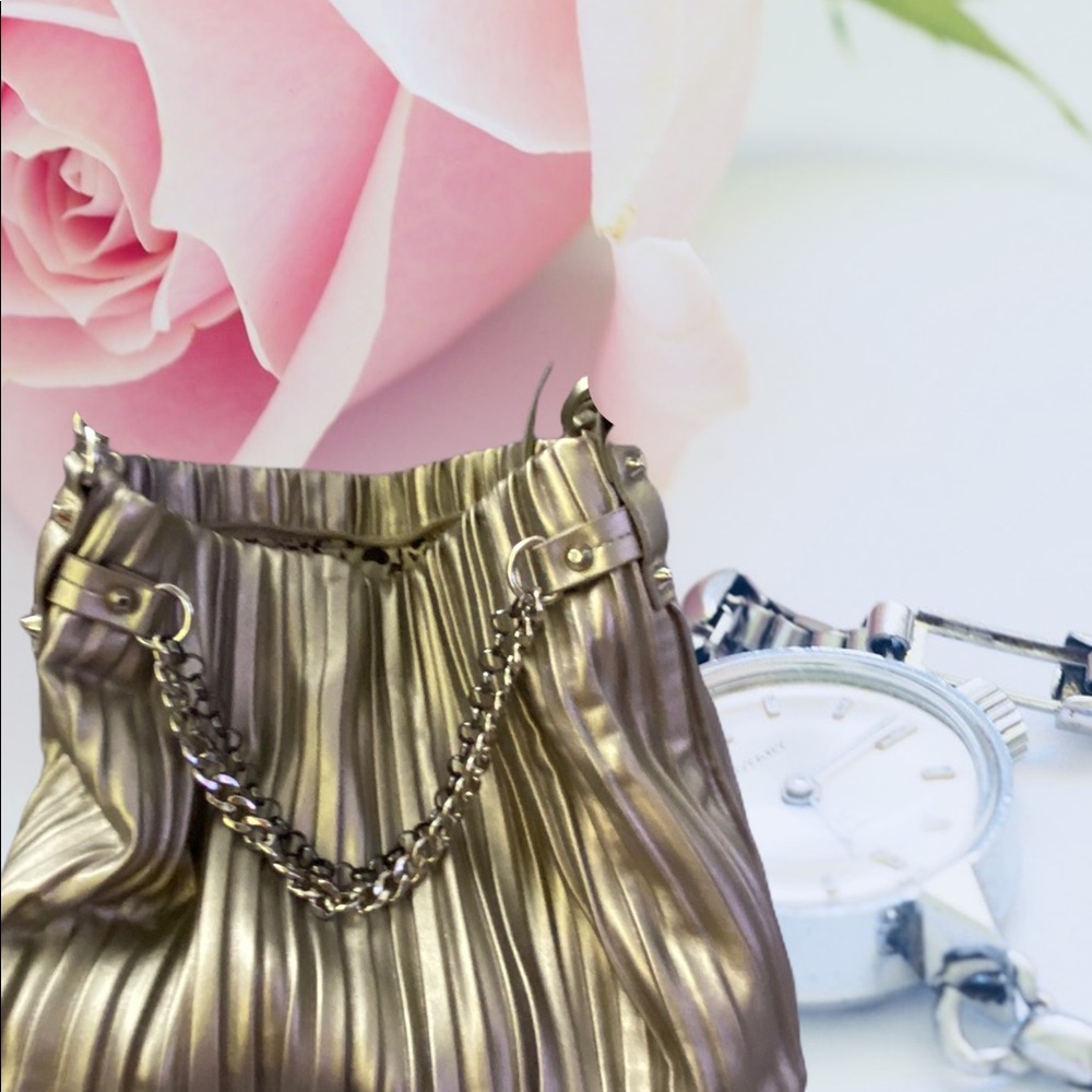 Platinum colored tote bag